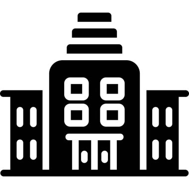 Otel binası simgesi, basit biçim