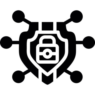 ağ güvenlik simgesi, basit vektör illüstrasyonu beyaz arkaplanda izole edildi