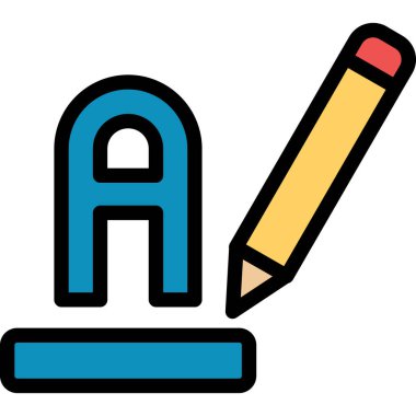 Kalem. Web simgesi basit illüstrasyon