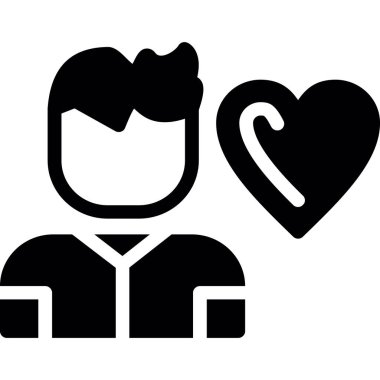 Kalp ikonu olan aşk adamı, basit stil.