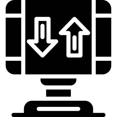 Bilgisayar ekranı. Web simgesi basit illüstrasyon