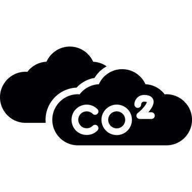 bulut co 2 emisyon simgesi, basit biçim