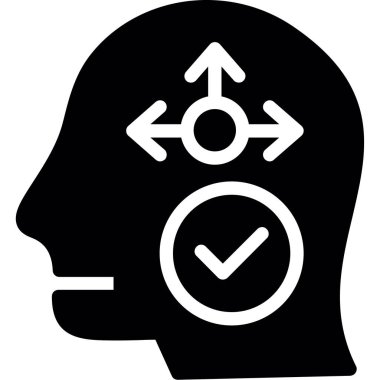 Arkaplanda basit şekilde izole edilmiş karar verme simgesi