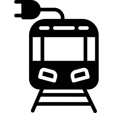 Basit dizayn edilmiş tren simgesi beyaz arkaplanda izole edildi