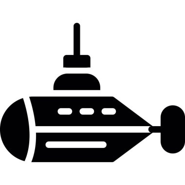 Denizaltı simgesi, basit siyah stil