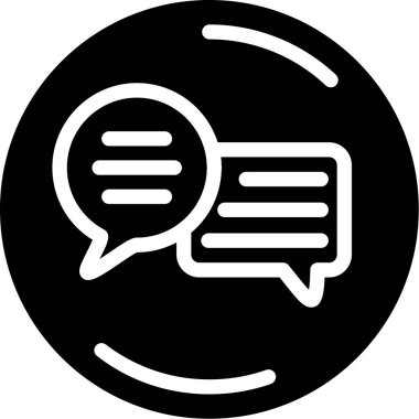 Sohbet balonu simgesi. Beyaz arkaplanda izole edilmiş ağ için basit iletişim vektör simgesi tasarımı