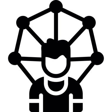 Bağlı ve bağlı insan beyni vektör simgesi kavramı