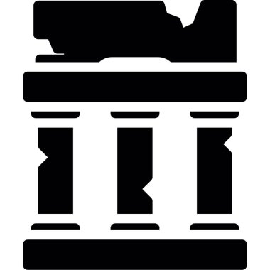 Antik Harabeler, Kabartma, Basit Vektör İllüstrasyonu