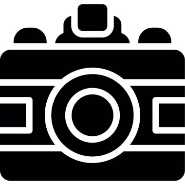 Kamera simgesi, vektör illüstrasyonu basit düz