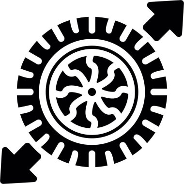 tekerlek simgesi vektörü beyaz arkaplanda izole edildi