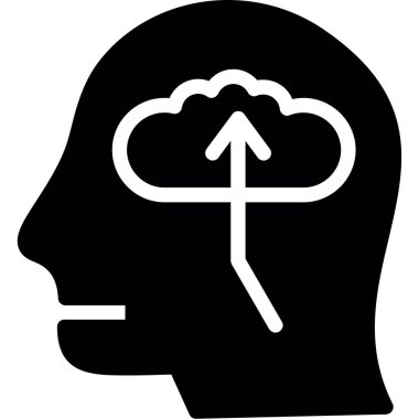 Beyin simgesi, vektör illüstrasyonu