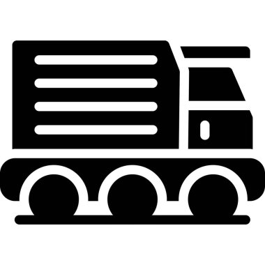 Taşıyıcı vektör simgesi. biçim düz sembol, beyaz renk, yuvarlak açılar, gri arkaplan.