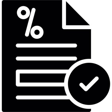 yüzde simgesini kontrol et, basit vektör illüstrasyonu