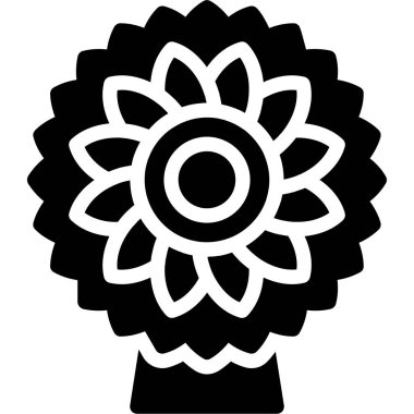 Çiçek. Web simgesi basit illüstrasyon