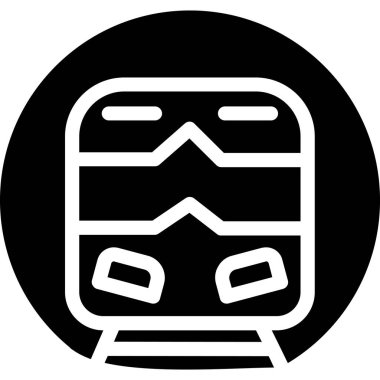 Bir tren simgesinin vektör illüstrasyonu