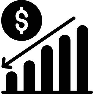 Dolar büyüme grafiği simgesi ana hat biçiminde