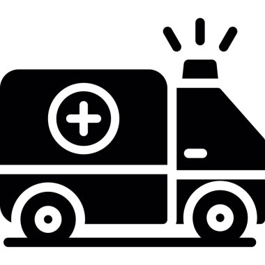 ambulans aracı simgesi, basit vektör illüstrasyonu