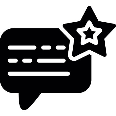 Yıldızlar simgesi olan konuşma balonu