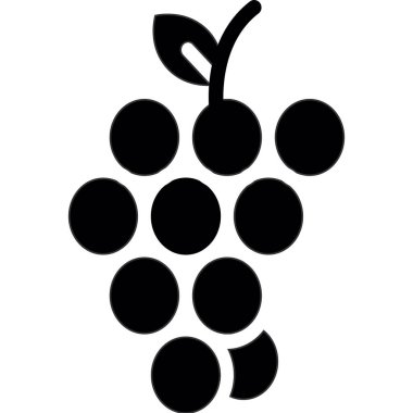 Üzüm meyvesi simgesi katı biçimde