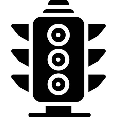 Trafik ışığı simgesi, basit vektör illüstrasyonu