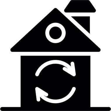 ev vektör simgesi. biçim düz sembol, gri renk, yuvarlak açılar, beyaz arkaplan