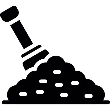 Kürek simgesi ve vektör illüstrasyonu beyaz arkaplanda izole edildi