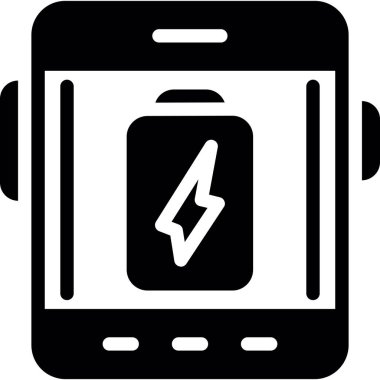 taşınabilir pil şarj simgesi ana hat biçiminde