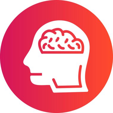 Beyin. Web simgesi basit illüstrasyon