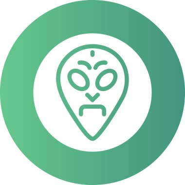 Moda Biçimli Uzaylı Simgesi İzole Arkaplan