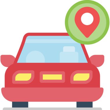araba konumu simgesi düz biçimli