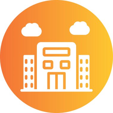 Bina. Web simgesi basit illüstrasyon