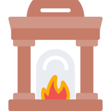 Şömine. Basit resimleme