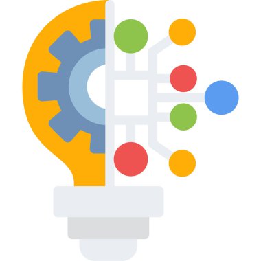 Beyin yenilik fikri simgesi düz stilde