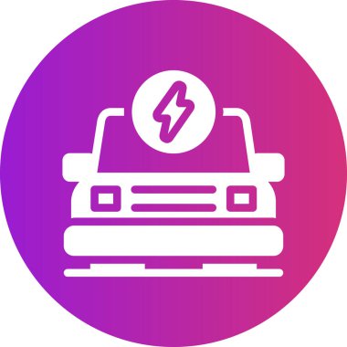 Elektrikli araba simgesi vektör illüstrasyonu