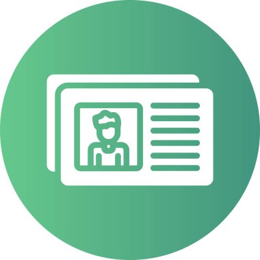 Kimlik kartı simgesi, vektör illüstrasyonu