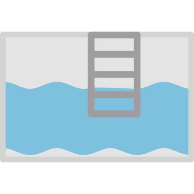 yüzme havuzu düz vektör simgesi