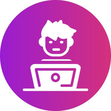 Dizüstü bilgisayarı olan bir adamın vektör çizimi