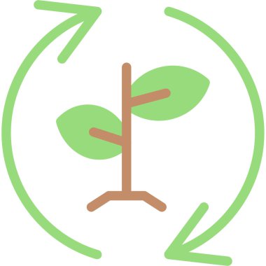 Ekoloji doğa yaprağı simgesi düz stil