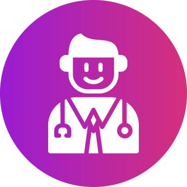 Doktor. Web simgesi basit illüstrasyon