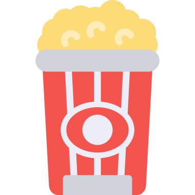 popcorn vektör düz simge tasarımı