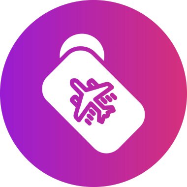 Uzun gölgeli beyaz çizgili bavul seyahat ikonu. Bagaj tabelası. seyahat bagaj ikonu. mor daire agon düğmesi. vektör