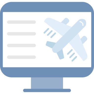 seyahat ve tatil düz simgesi, vektör illüstrasyonu