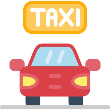 Taksi vektörü düz renk simgesi