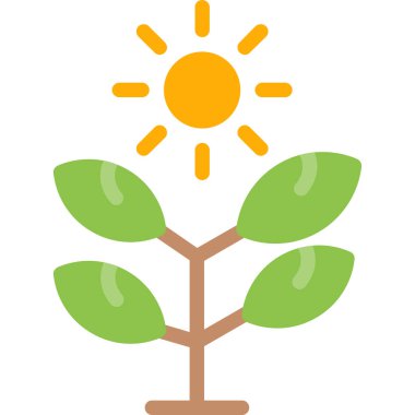 Güneşli ağaç, illüstrasyon, vektör, beyaz arkaplanda.