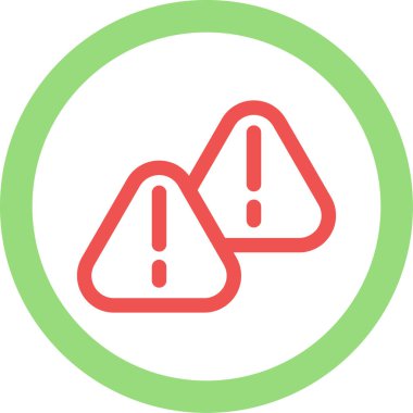 Ünlem işareti. Düz vektör yuvarlanmış simge. daire ve yuvarlak yeşil sembol.