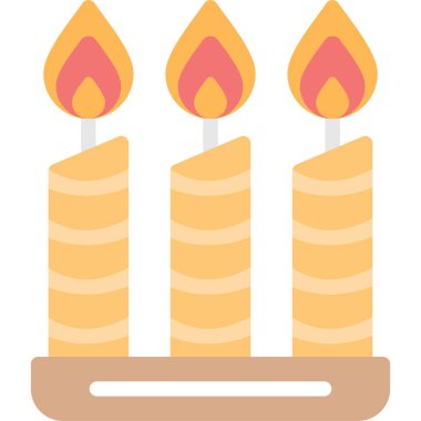 Yanan mumlar düz simgesi