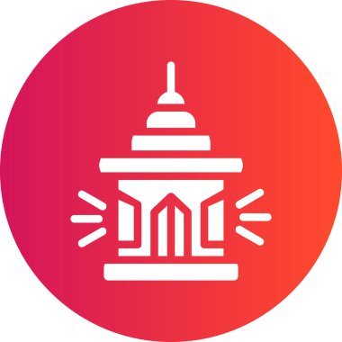 Bina simgesi ve vektör illüstrasyonu beyaz arkaplanda izole edildi