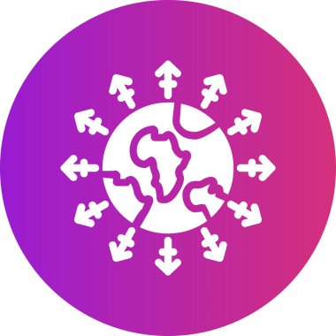 Modern küresel ağ simgesinin vektör illüstrasyonu