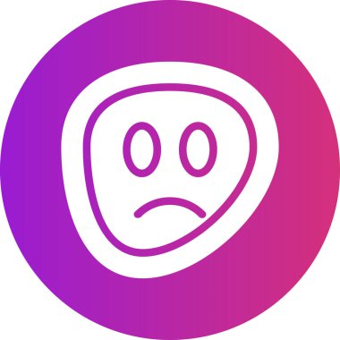 üzgün emoji simgesi simgesi ana hat biçiminde