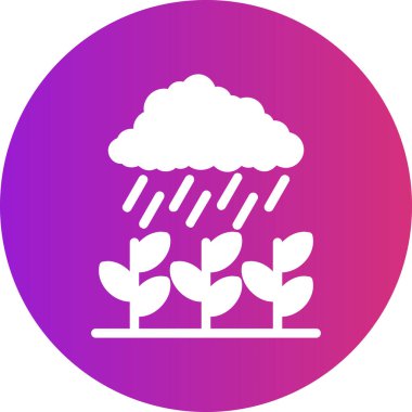 Beyaz arkaplanda izole edilmiş yağmur simgesi olan renk bulutu. Yağmur damlalarıyla birlikte bulut yağışı. Değişken rastgele dinamik şekiller. vektör illüstrasyonu